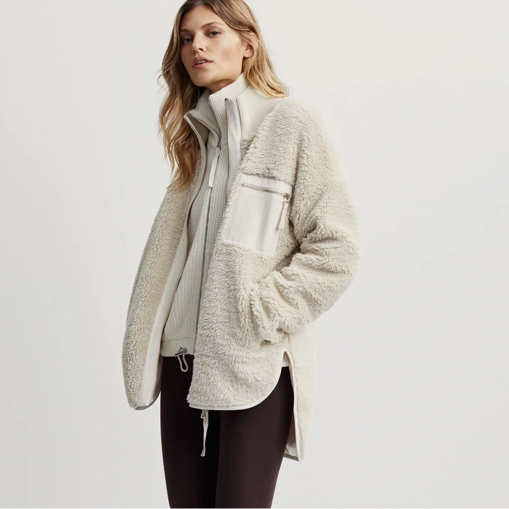 Varley Marney Oversized Fuzzy Jacket Fleece Sherpa
